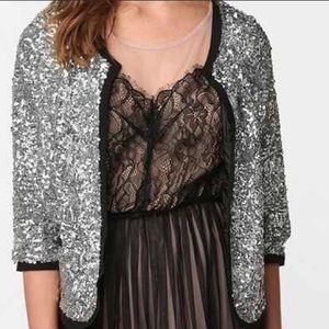 Cropped sequin jacket